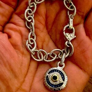 Judith Ripka Sapphire Evil Eye Eclipse Charm Bracelet